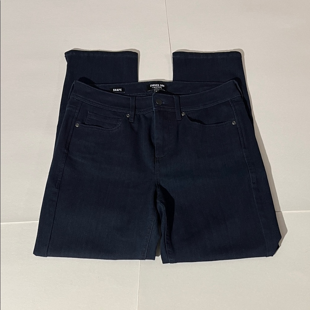 Curves 360 by NYDJ Shape Denim Jeans Straight Leg Dark Wash sz 6 Stretch Casual
